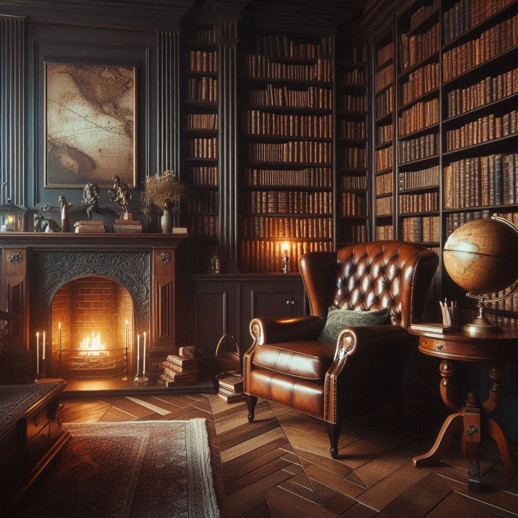 Dark academia interior aesthetic