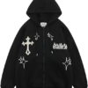 Cross Flame Hoodie - Dark Academia Outfits